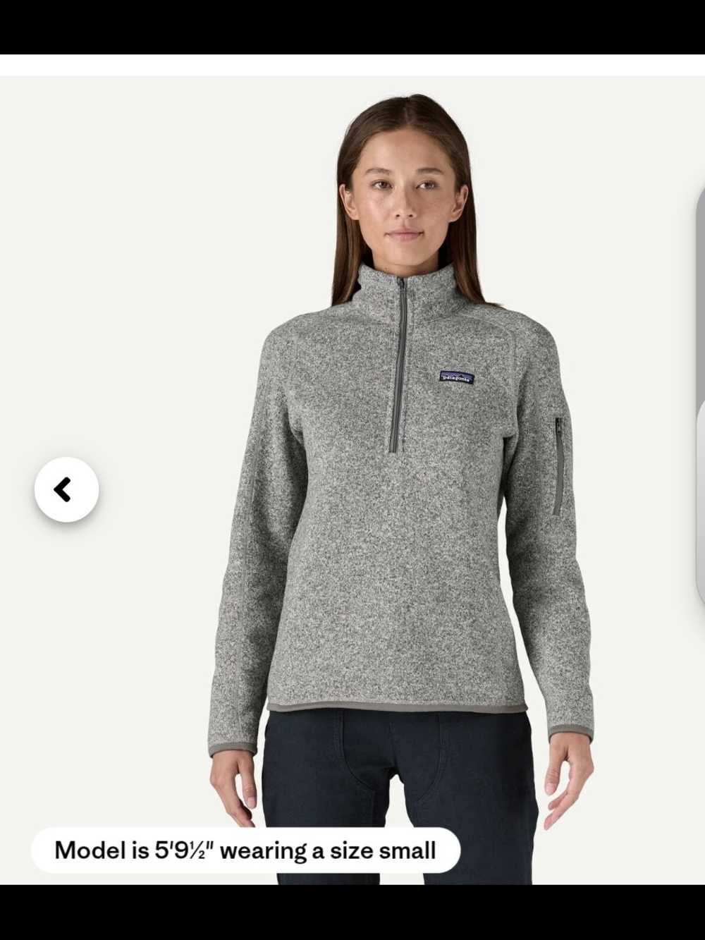 Patagonia Women's Grey Half-Zip Fleece Lined Pullover